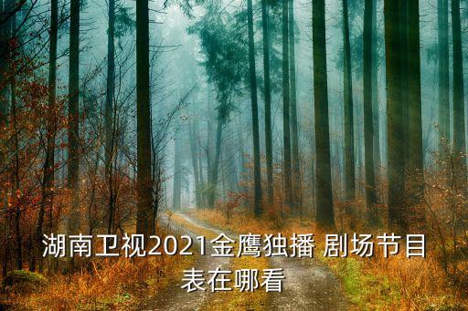 湖南衛(wèi)視2021金鷹獨(dú)播 劇場節(jié)目表在哪看