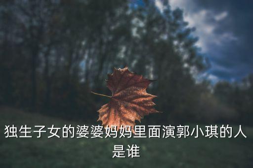 獨(dú)生子女的婆婆媽媽里面演郭小琪的人是誰(shuí)