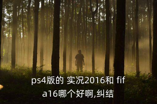 ps4版的 實況2016和 fifa16哪個好啊,糾結