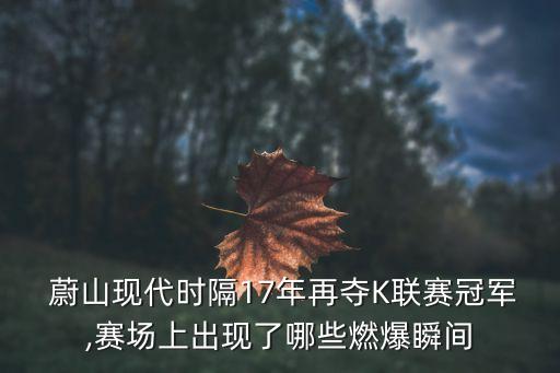  蔚山現(xiàn)代時隔17年再奪K聯(lián)賽冠軍,賽場上出現(xiàn)了哪些燃爆瞬間