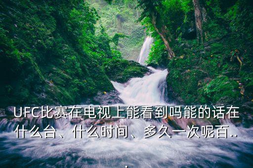 UFC比賽在電視上能看到嗎能的話在什么臺、什么時間、多久一次呢百...