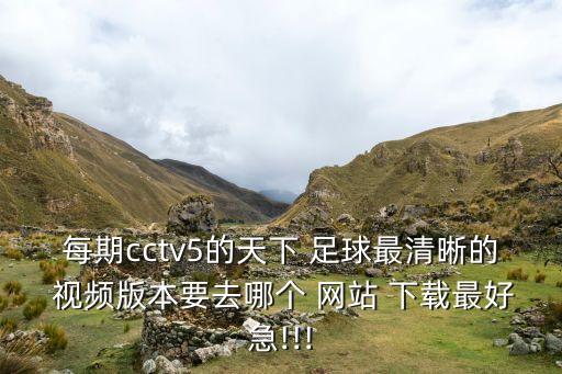 每期cctv5的天下 足球最清晰的 視頻版本要去哪個(gè) 網(wǎng)站 下載最好急!!!