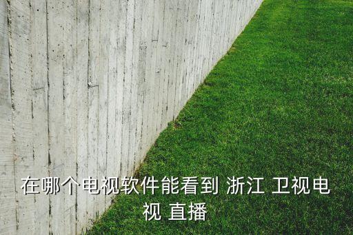 在哪個(gè)電視軟件能看到 浙江 衛(wèi)視電視 直播