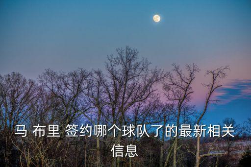 馬 布里 簽約哪個球隊了的最新相關信息
