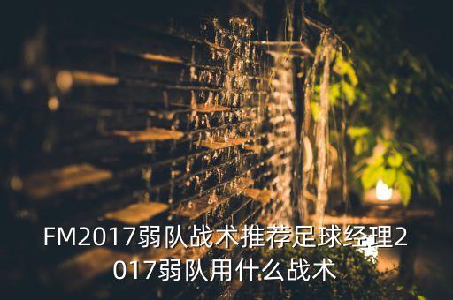 FM2017弱隊戰(zhàn)術(shù)推薦足球經(jīng)理2017弱隊用什么戰(zhàn)術(shù)