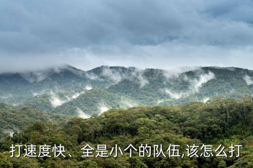 打速度快、全是小個的隊(duì)伍,該怎么打