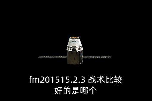 fm201515.2.3 戰(zhàn)術(shù)比較好的是哪個