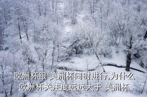 美洲杯和歐洲杯哪個(gè)強(qiáng),為什么看看美洲杯?原來(lái)是這樣四件事