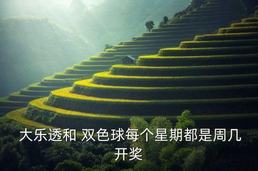 大樂透 雙色球 哪個(gè),大樂每周一、三、六抽獎(jiǎng)雙色球