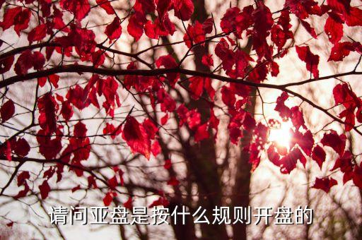 請(qǐng)問亞盤是按什么規(guī)則開盤的