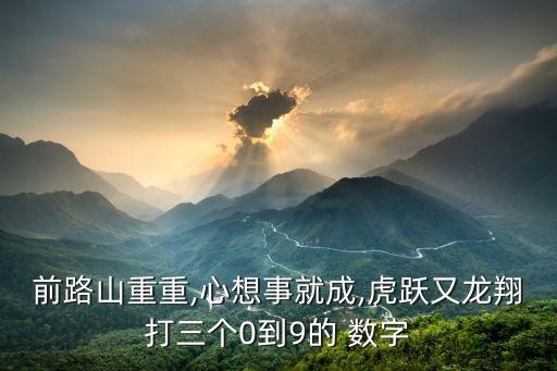 前路山重重,心想事就成,虎躍又龍翔打三個0到9的 數(shù)字