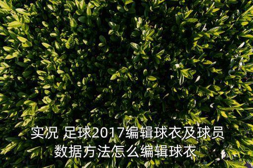  實(shí)況 足球2017編輯球衣及球員數(shù)據(jù)方法怎么編輯球衣