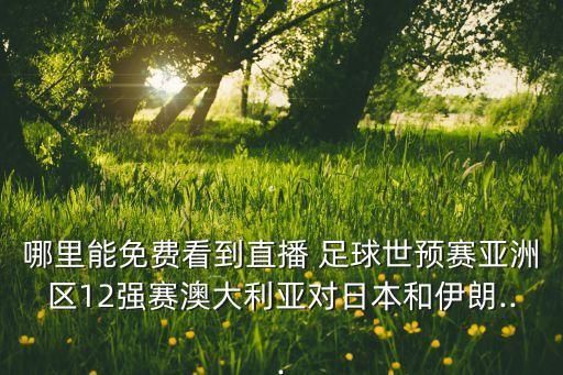 哪里能免費(fèi)看到直播 足球世預(yù)賽亞洲區(qū)12強(qiáng)賽澳大利亞對日本和伊朗...