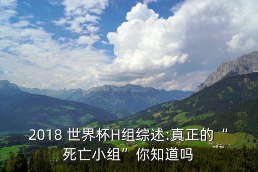 2018 世界杯H組綜述:真正的“死亡小組”你知道嗎