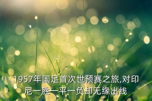 1957年國足首次世預(yù)賽之旅,對(duì)印尼一勝一平一負(fù)卻無緣出線