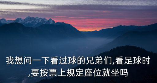 我想問一下看過球的兄弟們,看足球時(shí),要按票上規(guī)定座位就坐嗎