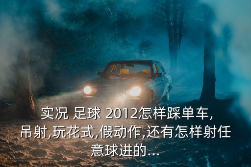  實(shí)況 足球 2012怎樣踩單車,吊射,玩花式,假動(dòng)作,還有怎樣射任意球進(jìn)的...