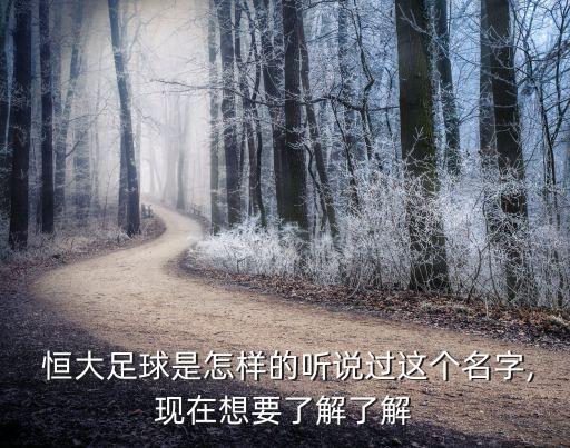  恒大足球是怎樣的聽(tīng)說(shuō)過(guò)這個(gè)名字,現(xiàn)在想要了解了解