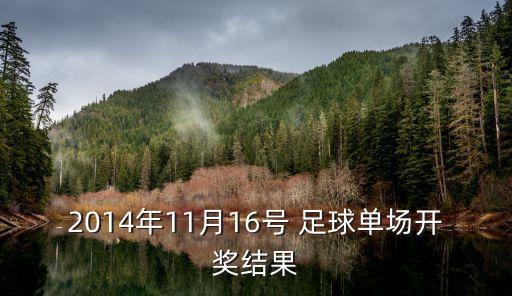 2014年11月16號 足球單場開獎結(jié)果