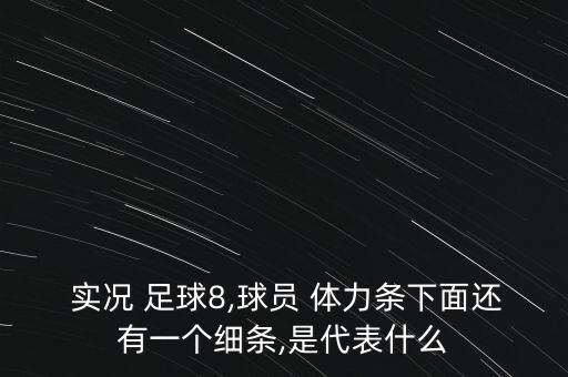  實況 足球8,球員 體力條下面還有一個細(xì)條,是代表什么