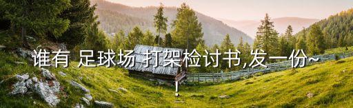 誰(shuí)有 足球場(chǎng) 打架檢討書,發(fā)一份~!