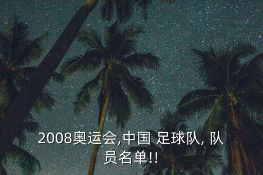 2008奧運(yùn)會(huì),中國(guó) 足球隊(duì), 隊(duì)員名單!!
