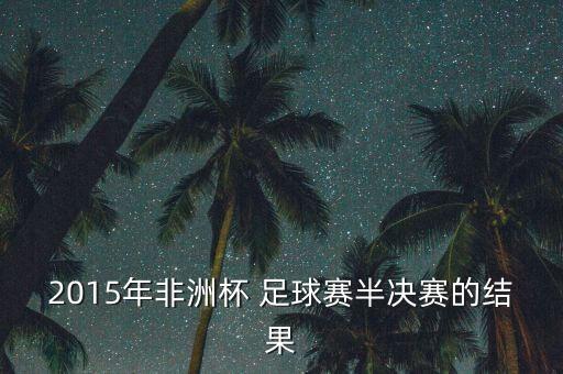 2015年非洲杯 足球賽半決賽的結(jié)果