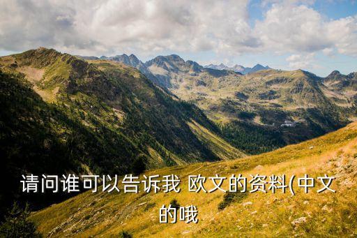 請問誰可以告訴我 歐文的資料(中文的哦