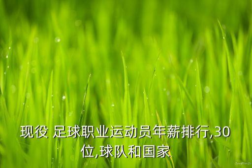 現(xiàn)役 足球職業(yè)運動員年薪排行,30位,球隊和國家