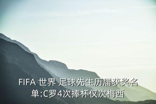 FIFA 世界 足球先生歷屆獲獎(jiǎng)名單:C羅4次捧杯僅次梅西