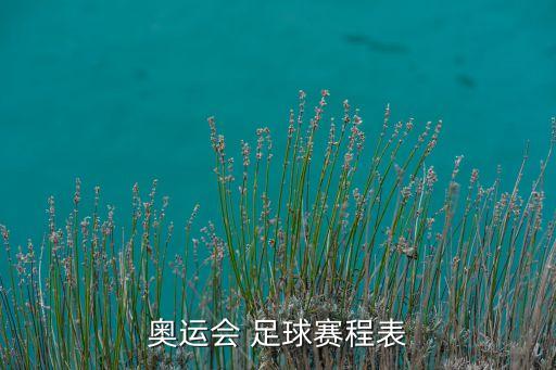 奧運會 足球賽程表