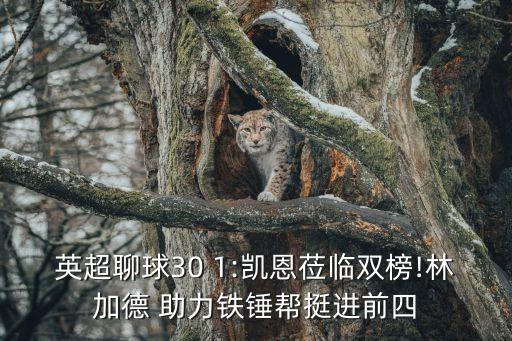 英超聊球30 1:凱恩蒞臨雙榜!林加德 助力鐵錘幫挺進前四