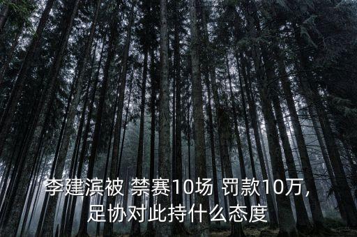 李建濱被 禁賽10場(chǎng) 罰款10萬(wàn),足協(xié)對(duì)此持什么態(tài)度