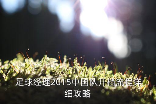  足球經(jīng)理2015中國隊開檔流程詳細攻略