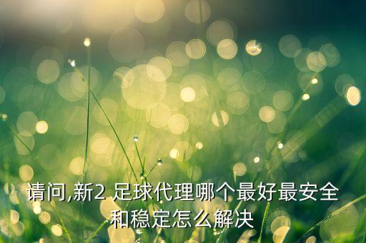 請(qǐng)問,新2 足球代理哪個(gè)最好最安全和穩(wěn)定怎么解決