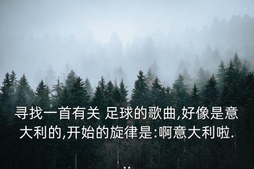 尋找一首有關 足球的歌曲,好像是意大利的,開始的旋律是:啊意大利啦...