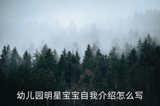 幼兒園明星寶寶自我介紹怎么寫(xiě)