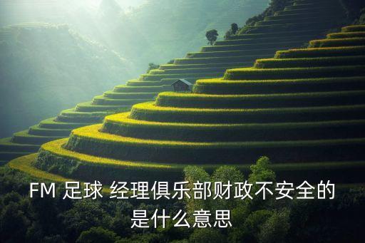FM 足球 經理俱樂部財政不安全的是什么意思