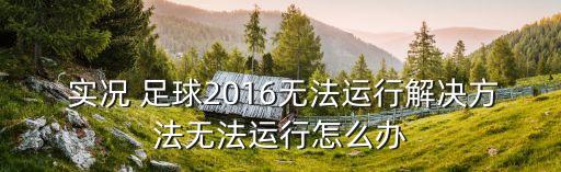  實(shí)況 足球2016無(wú)法運(yùn)行解決方法無(wú)法運(yùn)行怎么辦