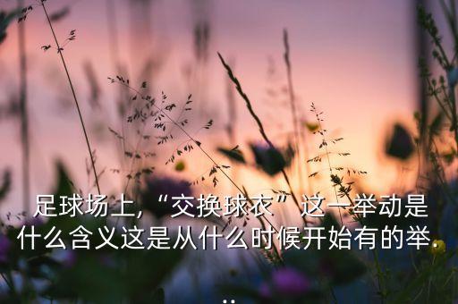  足球場(chǎng)上,“交換球衣”這一舉動(dòng)是什么含義這是從什么時(shí)候開始有的舉...