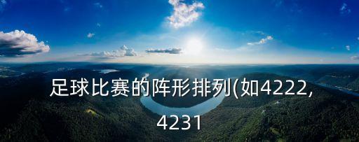  足球比賽的陣形排列(如4222,4231