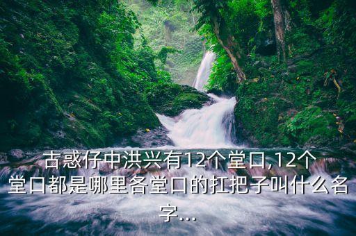  古惑仔中洪興有12個堂口,12個堂口都是哪里各堂口的扛把子叫什么名字...