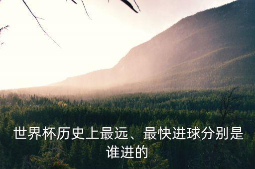  世界杯歷史上最遠、最快進球分別是誰進的