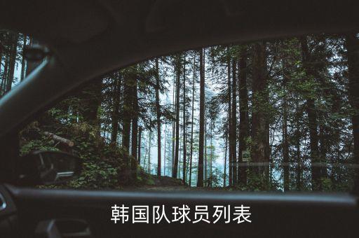  韓國隊(duì)球員列表