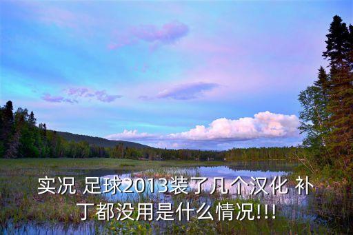 實況 足球2013裝了幾個漢化 補丁都沒用是什么情況!!!