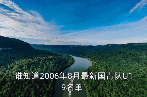 誰知道2006年8月最新國青隊U19名單`