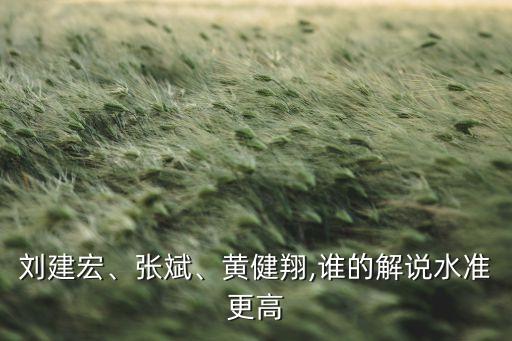 劉建宏、張斌、黃健翔,誰(shuí)的解說(shuō)水準(zhǔn)更高
